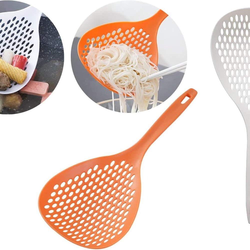 Food Strainer Scoop Colanders Slotted Pasta Spoon(1 Pair)